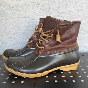 Sperry Top-Sider Saltwater Duck Boot‎ Womens 7 Brown/Navy STS91176 Classic